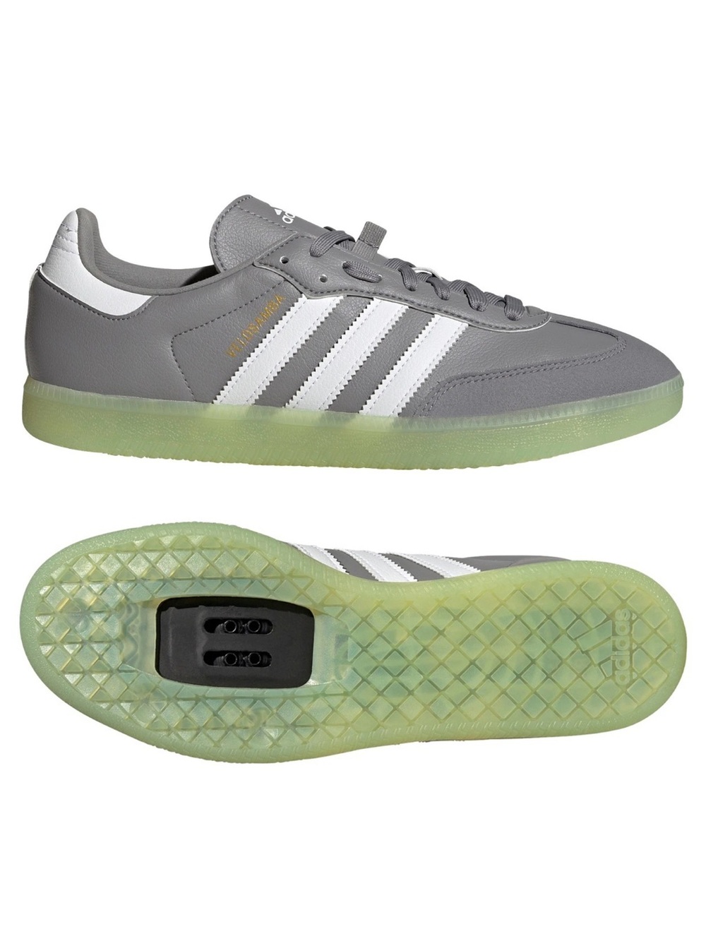 Adidas The Velosamba Vegan Cycling Shoes Size 3.5 Grey White Lime